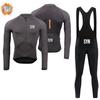 BIEHLER-Thermal Fleece Cycling Clothing Long Sleeves Warm Jersey Set Windproof Sportswear MTB Road Bike Winter