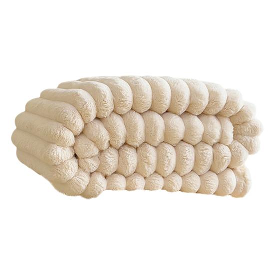 Плед из искусственного кроличьего меха, Пузырчатое одеяло, Теплое одеяло, Пушистое одеяло, Плюшевое уютное толстое пушистое одеяло