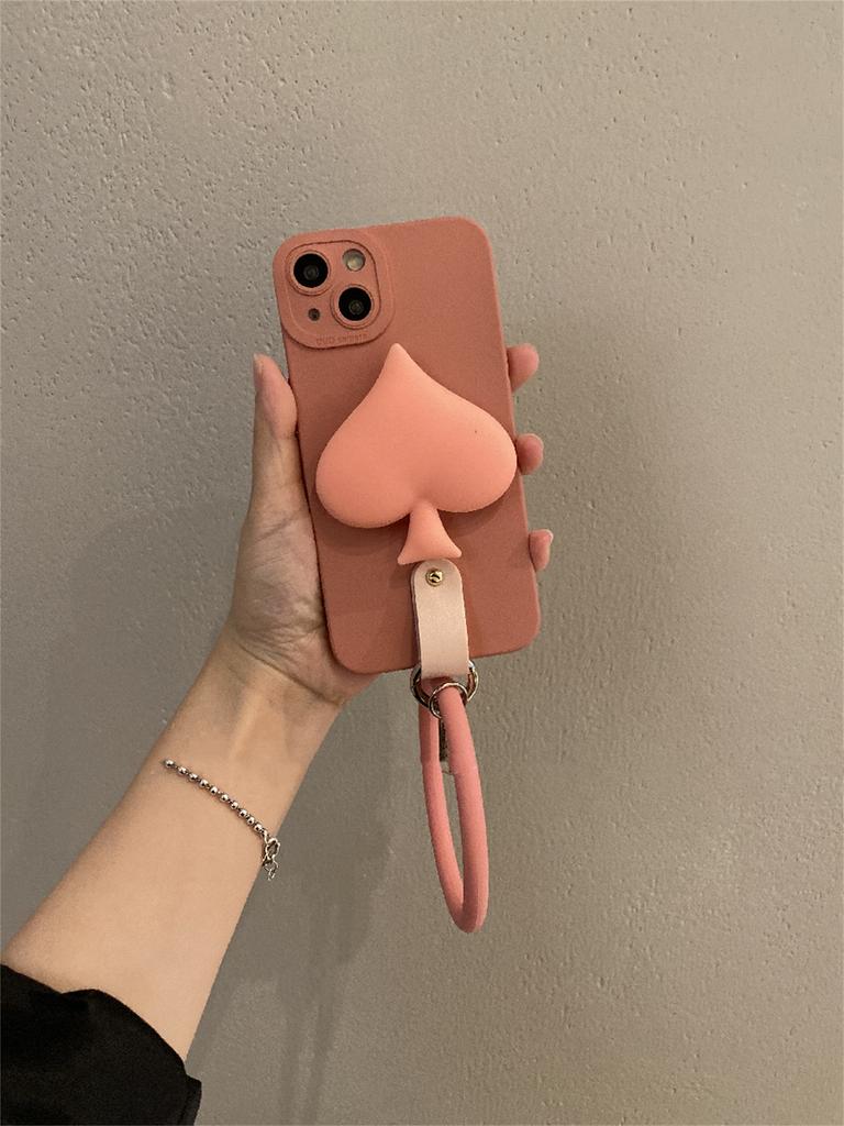 Держатель кронштейна в виде персикового сердца, простой розовый чехол с кольцом-браслетом для Iphone 14 13 12 11 Pro Max X Xs Xr, мягкий чехол с подставкой