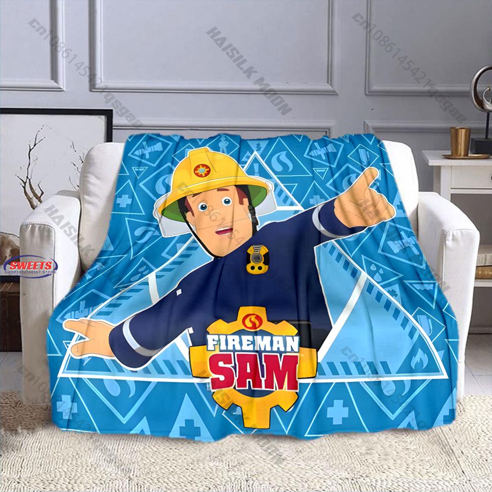 Cartoon Animation Theme Blanket Fireman S-Sam Print Blanket Home Travel Blanket Sofa Bedding Cover Blankets Gift for Boys Girls