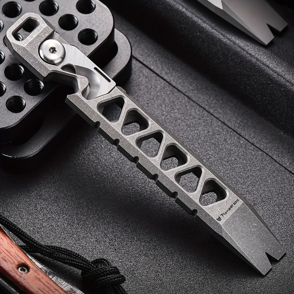 1 шт. Прочная титановая титанового сплава Everyday Carry Лом – Многоцелевой карманный инструмент, специально разработанный для выживания на природе и кемпинга
