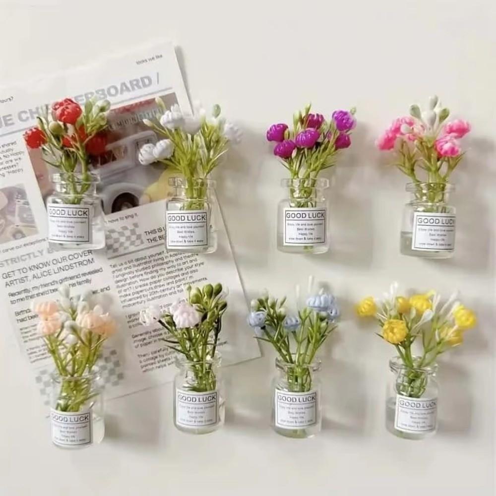 8pcs Mini Small Vase Magnets Cute Fun Refrigerator Accessories Refrigerator Magnets Holiday Gift