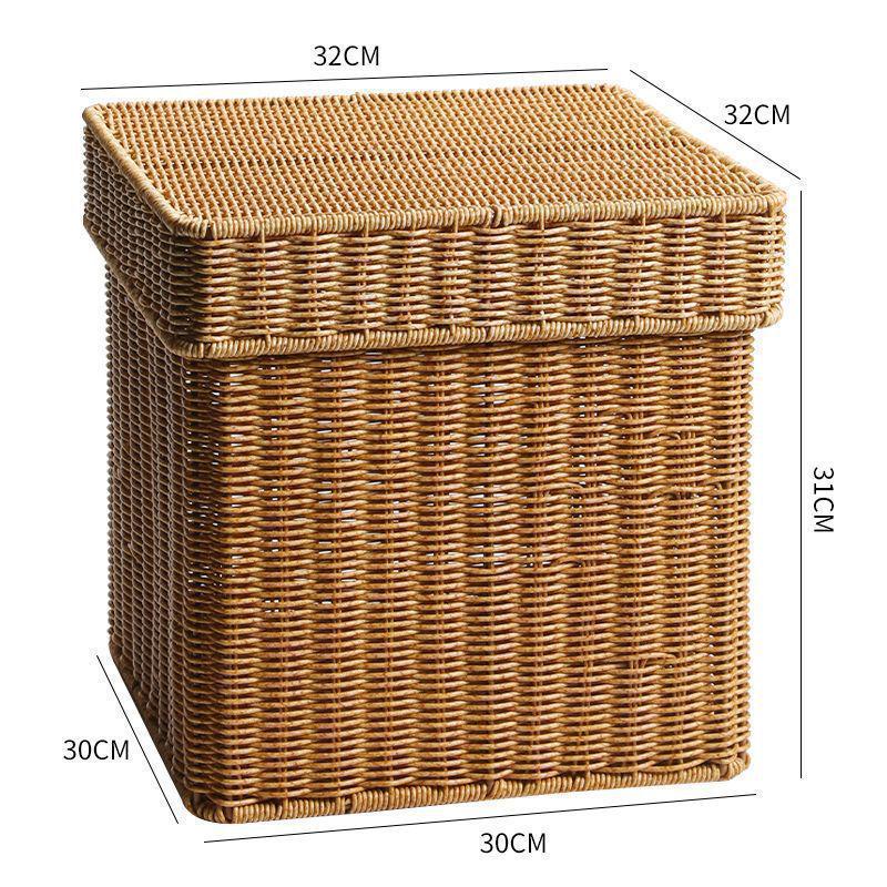 Плетеная коробка для хранения: Универсальная корзина для организации книг, журналов, закусок, игрушек и многого другого в гостиной или кабинете.