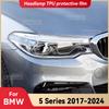 Для BMW 5 серии G30 G31 G60 G61 2017-2024 Автомобильная прозрачная защитная пленка для фар Переднего света Наклейка для изменения цвета тонировки