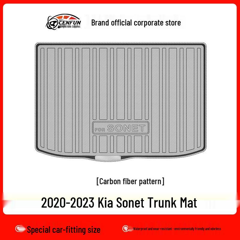 Kia Sonet 2020-2023 TPE Floor and Trunk Mats: Eco-Friendly, Odorless, Waterproof