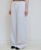 ROSEFRANTZ Rose Embroidery Wide Sweatpants [White Melange]