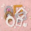 Rustic Mini Mirror Props DIY Mirror Small Model Resin Photo Frame  Jewelry Accessories
