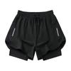 Men Swim Shorts Slim Fit Double Layers Quick Dry Conservative Breathable Swimming Drawstring Elastic Waist Swimming Trunks Water Sports Jogging Shorts
