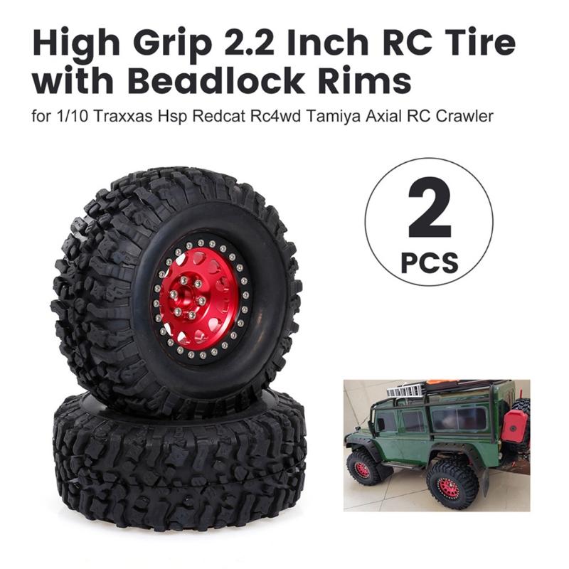 1 комплект/2 шт. Диски для колес RC-краулера Beadlock Резиновые шины для колес Подшипник повышенной прочности и сцепление Запасная часть для 1:10 радиоуправляемых моделей TRX4