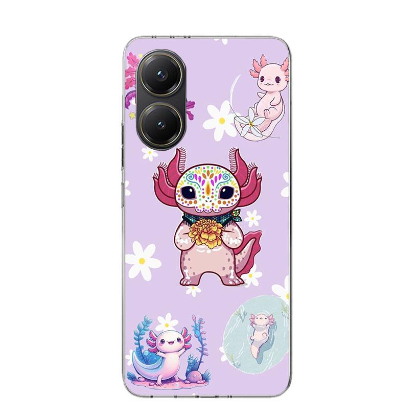 Милый Аксолотль Кавайный Чехол Для Телефона Для Xiaomi Poco X7 X6 X5 Pro F7 Ultra Redmi 15C 15 13 13C 12 12C 10 10A 10C 9 9A 9C 9T Обложка Poco