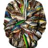 New Hoodie Style Harajuku 3D Printed Fishing Print Hooded Sweatshirt Men and Women Fashion Casual Shirt Hooded Sweatshirt