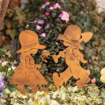 Набор садовых колышков Iron Art с изображением маленьких девочек и мальчиков, идеально подходящий для украшения вашего сада в игривом стиле