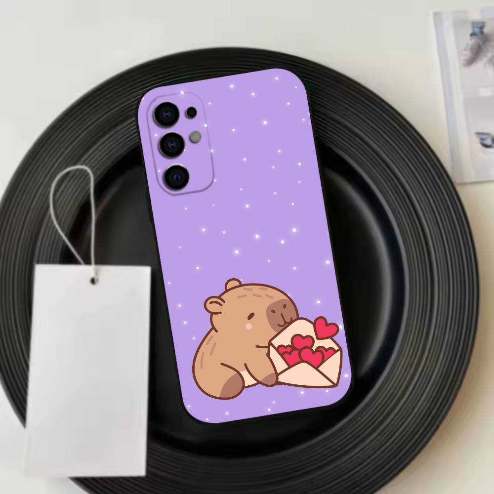 Милый Чехол-Капибара для Телефона Samsung S25, S24, S21, S22, S23, S30, Ultra, S20, Plus, Fe, Мягкий Силиконовый Черный Чехол