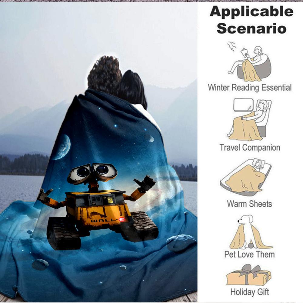 1Pc Space Adventure Robot Blanket Soft And Comfortable Casual Warm Camping Travel Christmas Halloween Xmas Gift M928219