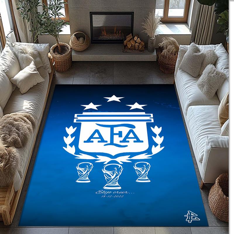 Argentina Printed Flannel Area Rug Non Slip Soft Polyester Floor Carpet Indoor Decor Mat for Bedroom Living Room Sofa Game Room Home Decoration