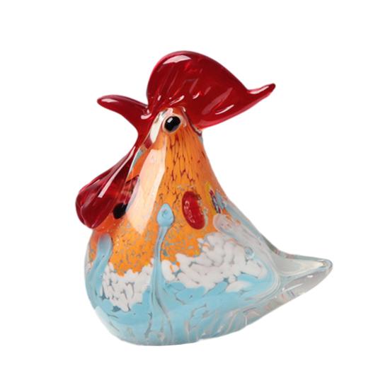 Ручная работа, фигурка петуха с цветной глазурью, статуэтка курицы в деревенском стиле, реалистичная скульптура животного, украшение для полки, рабочего стола в доме и офисе