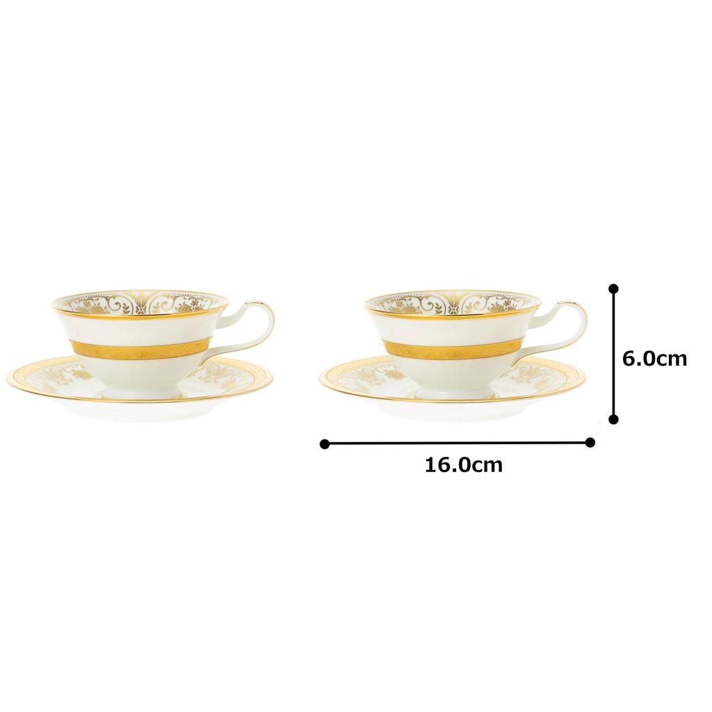 Noritake Cup Saucer 220cc Georgian Palace 2 Bone China & (Pair Set) (Coffee Tea) P59587/4858