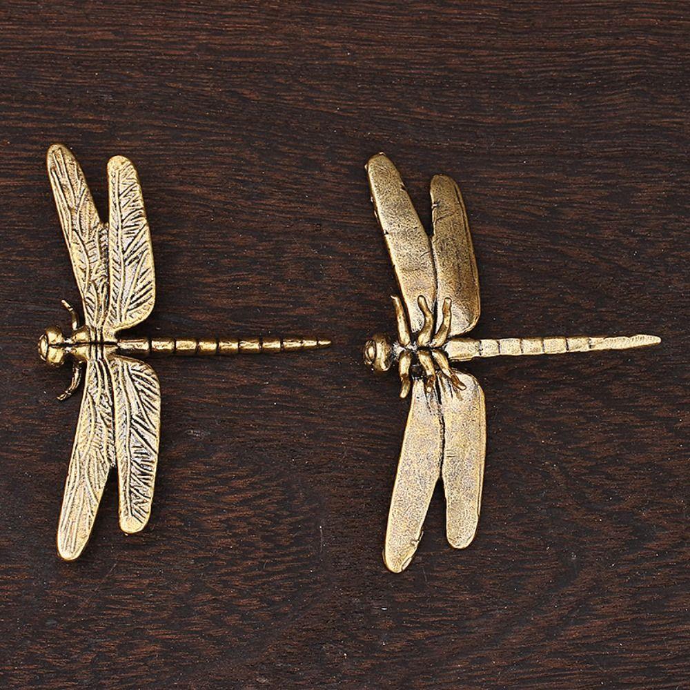 Elegant Brass Dragonfly Figurines Copper Dragonfly Ornament Garden Decoration