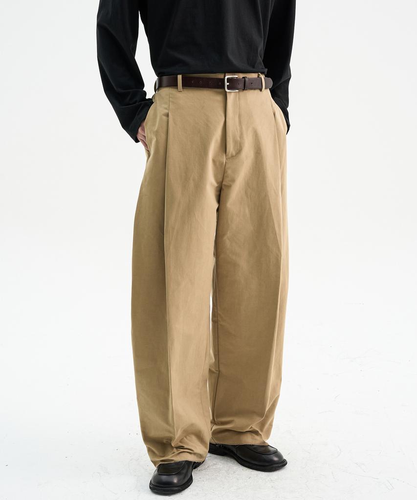 TRIP LE SENS Fw Side Pintuck Curved Pants_Beige