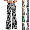 Women's Fashion Loose Drawstring Waist Floral Print Casual Sports Pants Casual Flared Pants