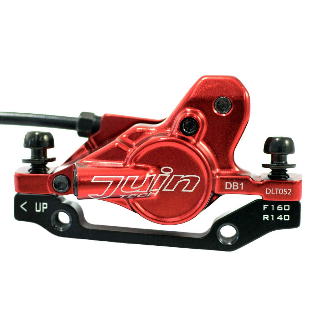 JUIN TECH DB1 MTB гидравлический дисковый тормоз JT2264 E-bike двухпоршневой комплект(Ф+Р) с ротором 160 мм, красный,