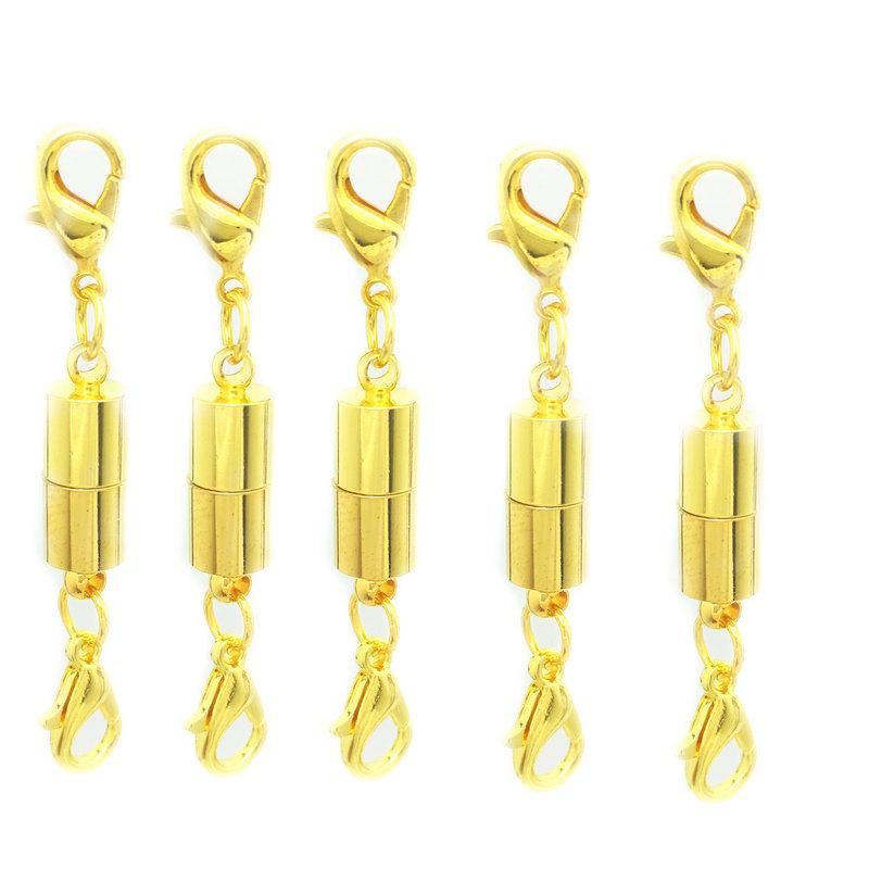 Gold Plated Magnetic Clasps with Lobster Clasps for DIY Necklace Bracelet Jewelry