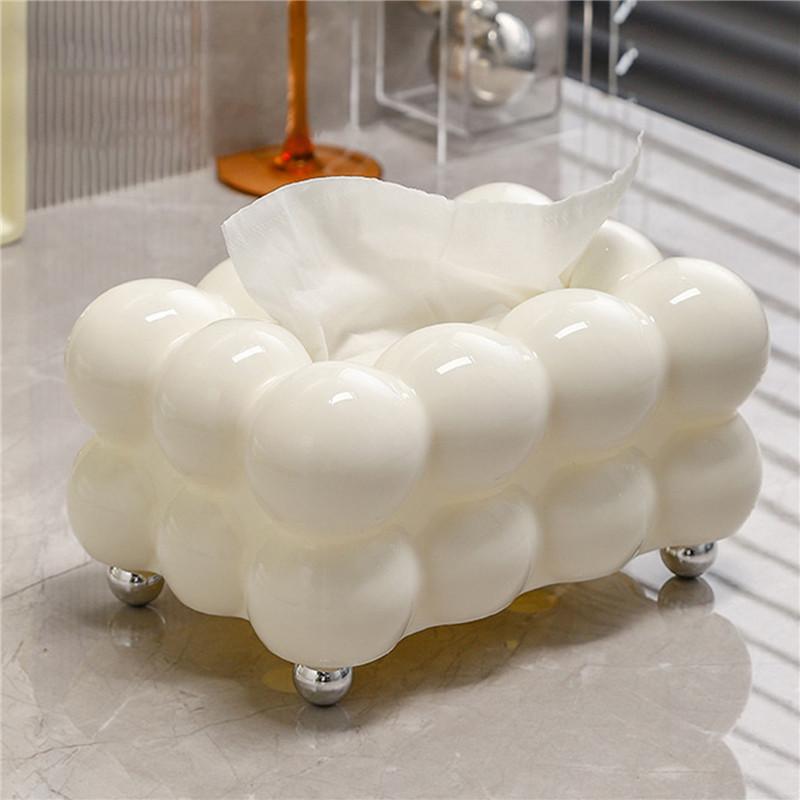 Unique Tissue Box Holder Paper Dispenser For Bathroom Or Dining Table Stylish Tissue Organizer Decorative Napkin Bubble Design