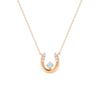 Yondo March Birthstone K10 Pink Gold Necklace 152516623101 [Canal Sea]