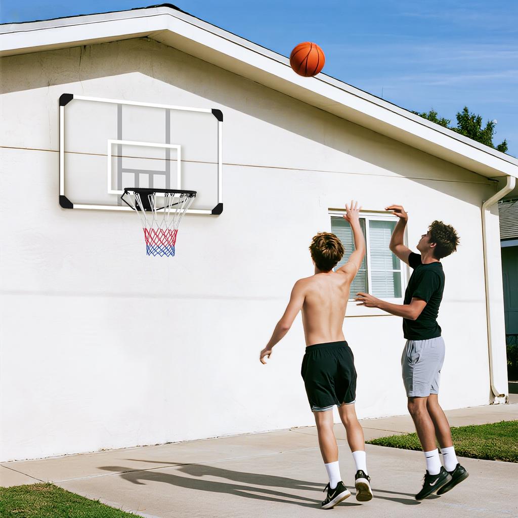 Basketball Hoop, Shatterproof Backboard, Height Adjustable, Indoor & Outdoor, Steel Frame, Black