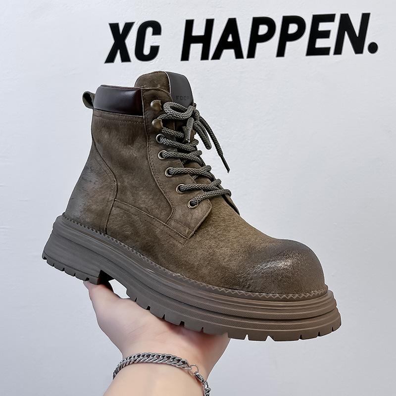 Ботинки мартин мужские универсальные ретро короткие ботинки на толстой подошве повседневные высокие мужские ботинки-тимберленды 2501-A