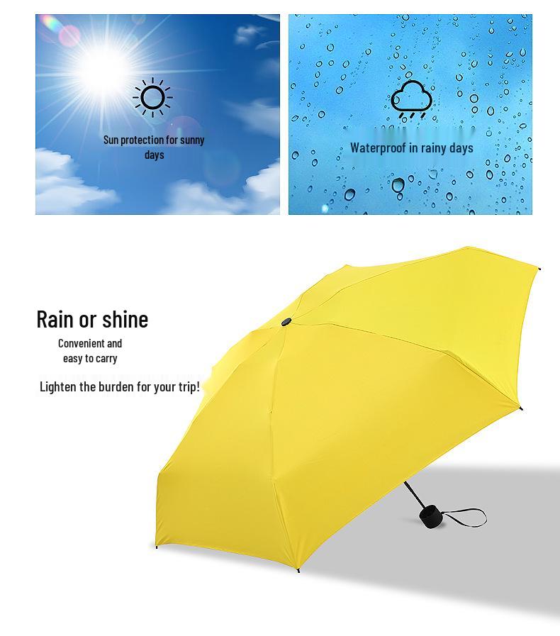 Компактный зонт двойного назначения с УФ-защитой от солнца и дождя, портативный складной солнцезащитный козырек с принтом