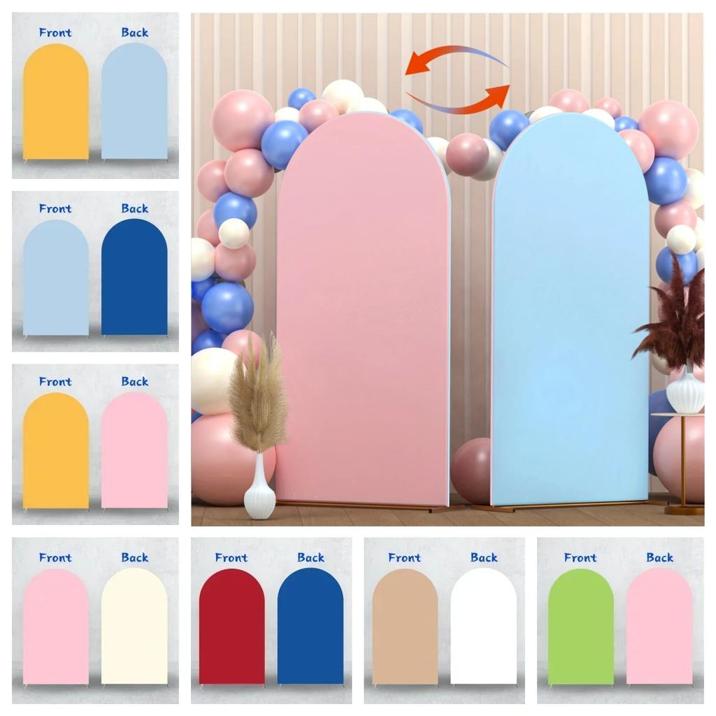 6FT-6.6FT-7.2FT Double Sided Solid Color Balloon Arch Cover Set - Wedding/Party Decoration Backdrop for Photography Supplies