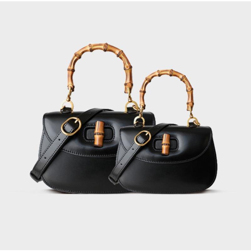 Bamboo Bag Retro Saddle Leather Women's Bag Senior Sense Small Bag Single Shoulder Crossbody Handbag Woman