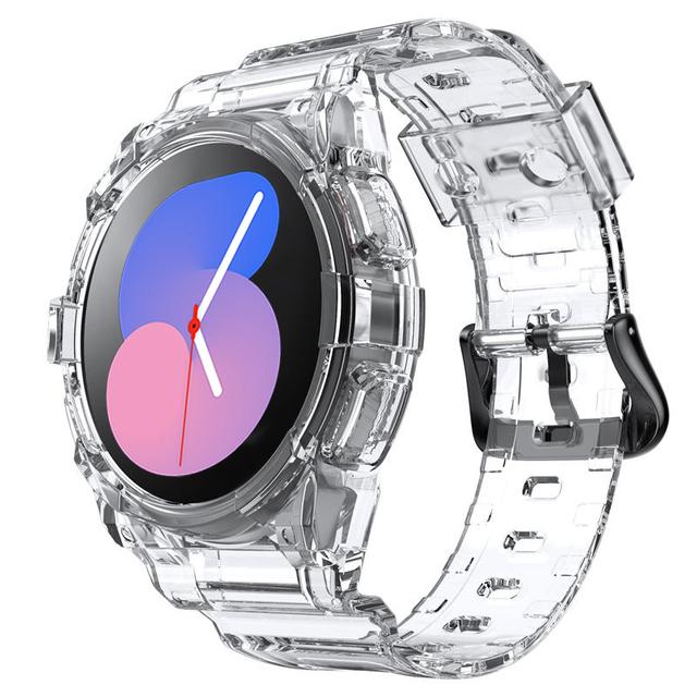 Прозрачный ремешок+корпус для Samsung Galaxy Watch 5/4 40мм 44мм Аксессуар Прозрачный чехол+спортивный браслет Ремешок для Galaxy Watch 4 браслет на запястье