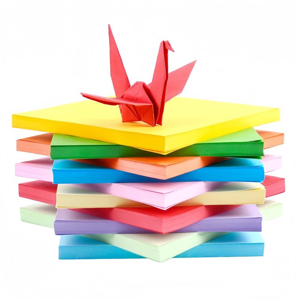 100pcs Square Colored Paper Multi-color DIY Cutting Pasting for Kindergarten Qianzhihe Handmade Folding Cutting Pasting Paper