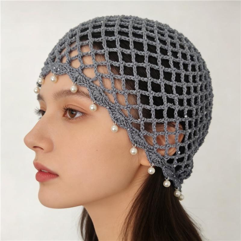 Bohemian Style Handwoven Hollow Bead Women's Knit Pullover Hat