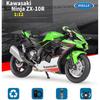 Масштаб 1/12 WELLY 2010 Kawasaki Ninja ZX-10R, модель мотоцикла из сплава, литье под давлением, металлические игрушечные транспортные средства, коллекция высокой имитации, детские подарки