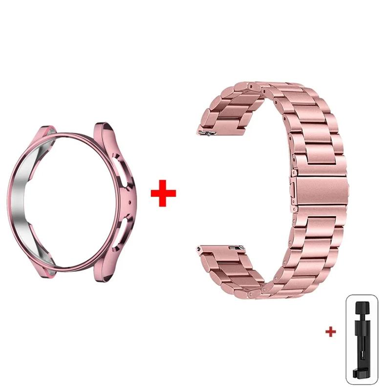 Ремешок+Чехол для Samsung Galaxy Watch 6 5 4 44 40 мм 4/6 Classic 46 42 мм Браслет из нержавеющей стали Ремешок для Galaxy Watch 3 5 Pro 41 45 мм