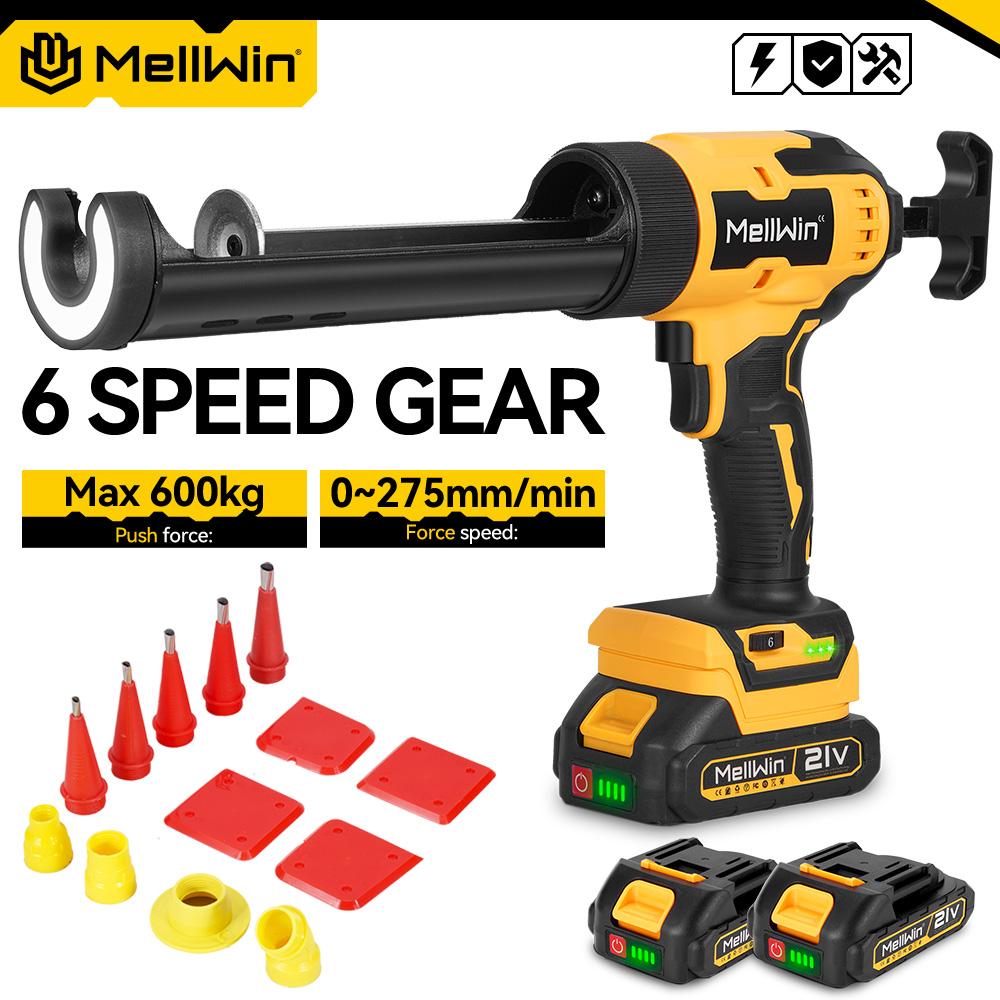 MELLWIN 10 унц/300 мл Пистолет для герметика для стекла Аккумуляторный Двери и окна Электрический инструмент для заделки швов Для аккумулятора Makita 18 В Штифт