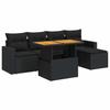 VidaXL Garden Lounge Set 6 Pcs with Cushions Black Wicker 3327023