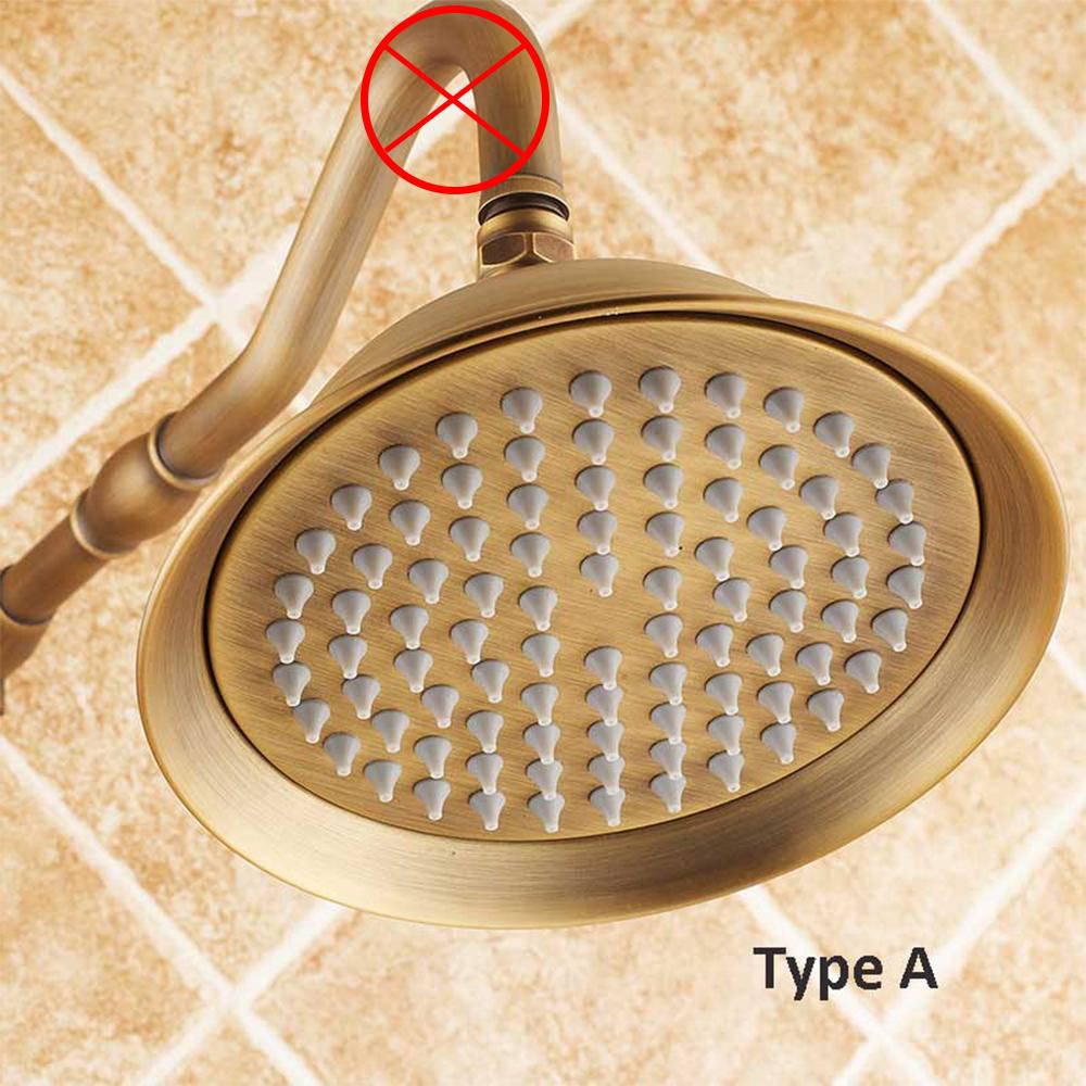 Antique Brass Shower Head Wall Mounted Round Brass Rainfall Shower Faucet Head 8" Shower Replace Head