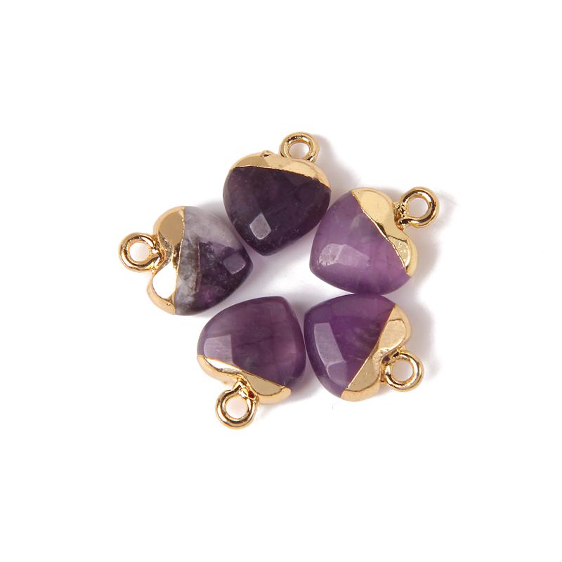 5pcs 10x13MM Natural Stone Faceted Heart Shape Pendant Charm Quartz Crystal Jewelry Accessorie For Making Earring Necklace