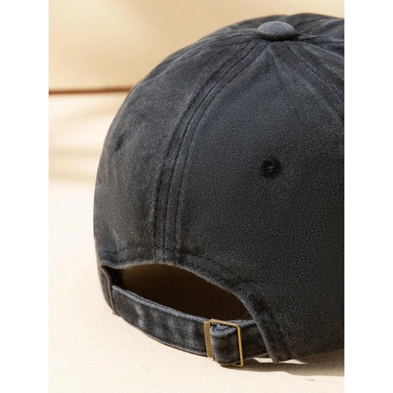 Vintage Washed Linen Baseball Cap Unisex Wide Brim Flat Top Hat Casual Wear