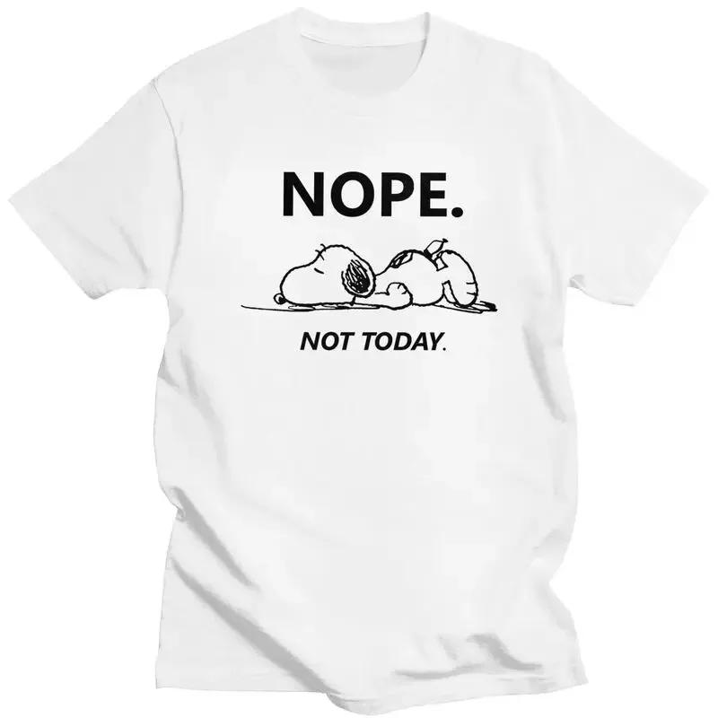 New Snoopy TShirt NOPE Fashion Fun High Quality Printed Cotton T Shirt Lovers Korean Style Fashion Students Hot Sales