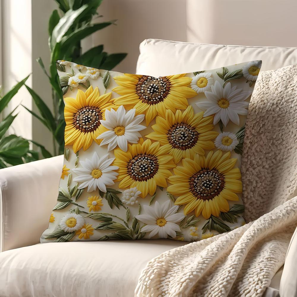 Brightly colored flowers cushion cover For Pillow Printing Sofa Decoration Home Car Room Coffee Shop Office Nordic Simplicity