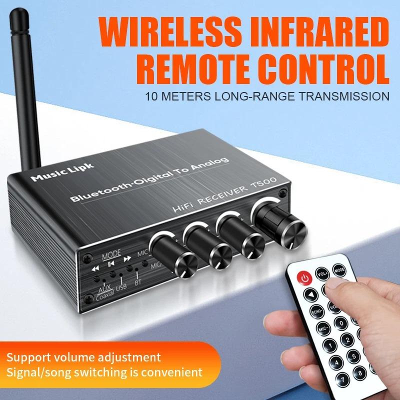 Bluetooth 5.4 Аудиоприемник 3D Стерео Коаксиальный ЦАП Конвертер USB U-Диск Воспроизведение 6.5мм Микрофон Караоке Беспроводной Адаптер Для Автомобильной Колонки