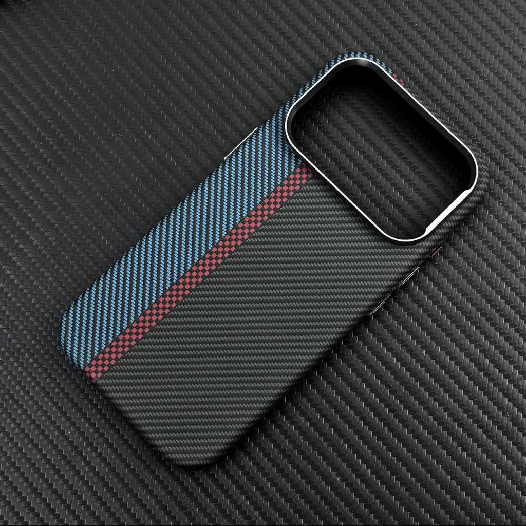 Магнитный чехол Kevlar для iPhone 17 Pro Max, Защитная крышка-оболочка с ощущением кожи для Apple 16PM
