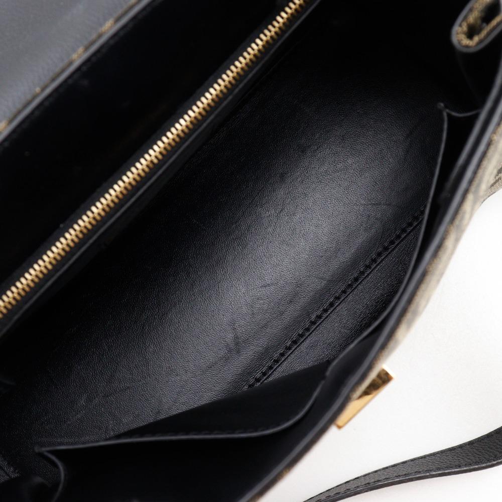 Fendi Сумка La Medusa Zucca x Versace Fender 2WAY через плечо Черный / Коричневый Нейлоновый канвас/кожа Женская Б/у
