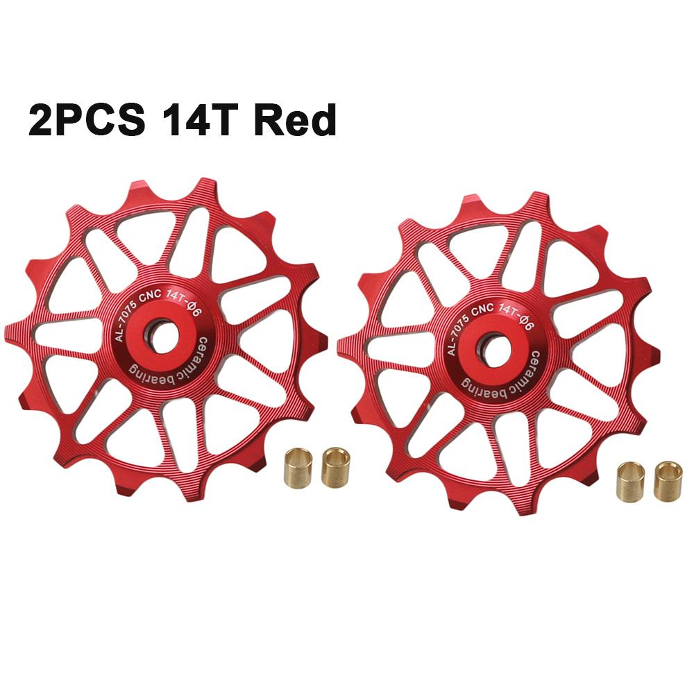 2pcs 12T 14T Bike Ceramic Bearing Rear Derailleur Pulley Guide Roller Idler For SHIMANO SRAM DEORE GX Jockey Wheel Bicycle Parts
