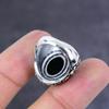 Кольцо из серебра 925 пробы с натуральным черным камнем шпинель, размер 7 l8I01